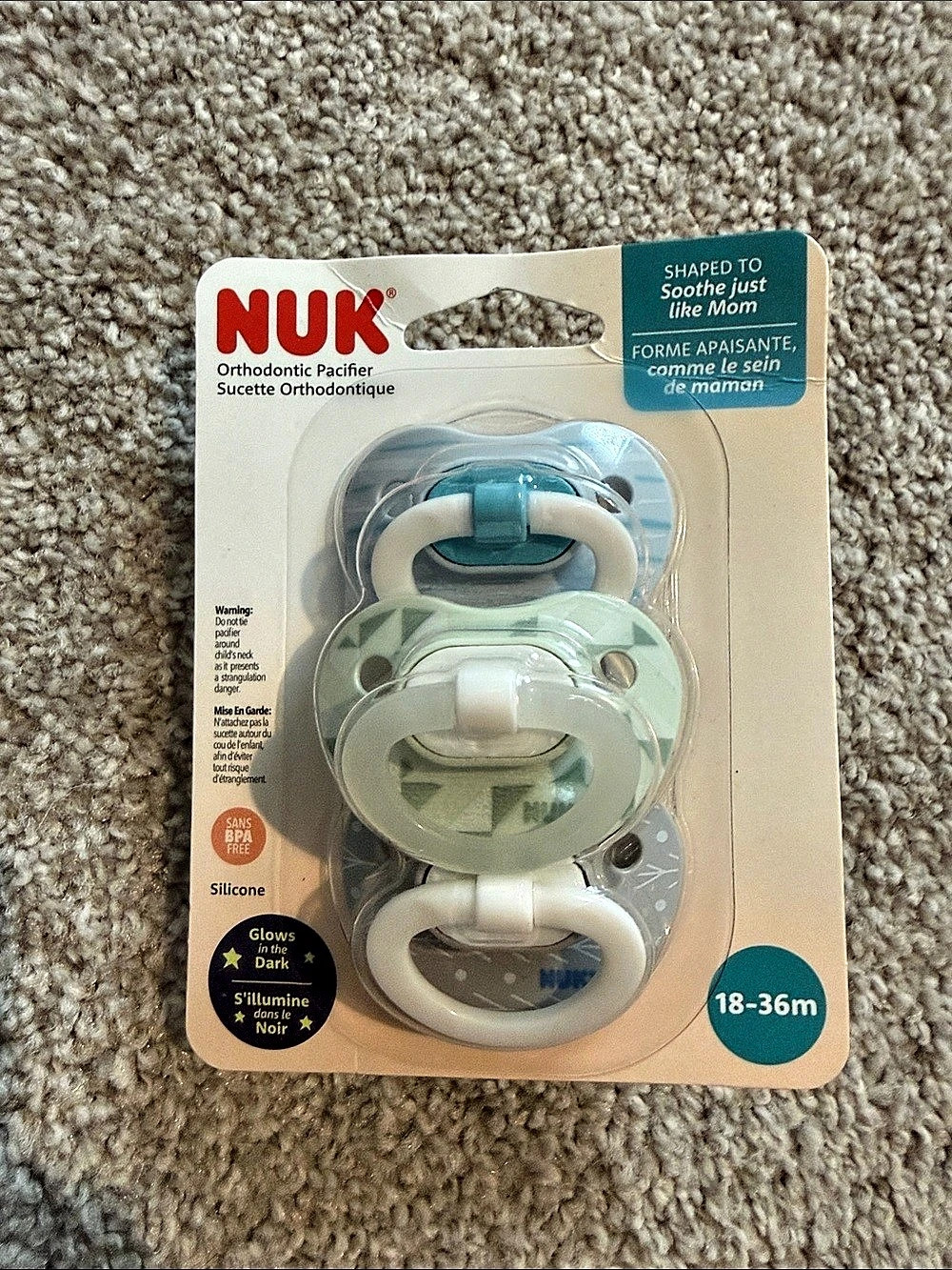NUK Orthodontic Pacifier 18-36 Months 3-Pack Orthodontic Pacifiers 18-36M